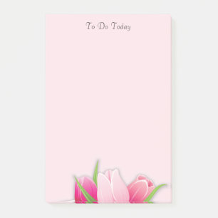 Rosa Tulpen / Blumen To-Do-Liste Post-it Klebezettel