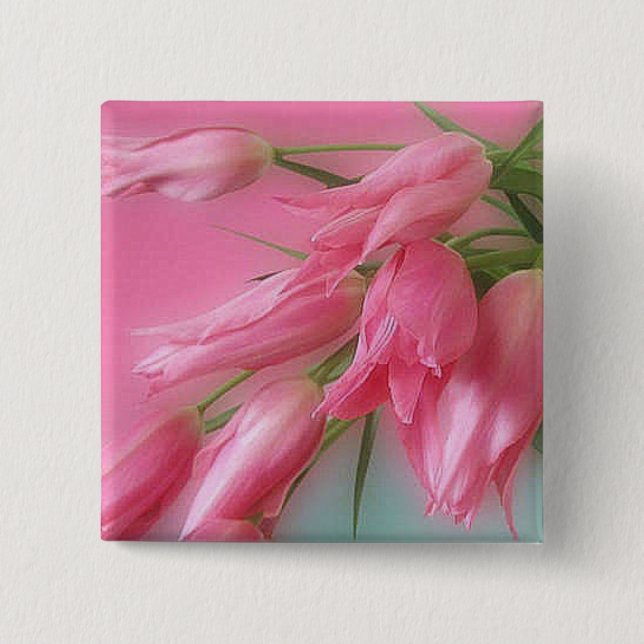 Rosa Tulpen Button (Vorderseite)