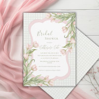 Rosa Tulpen Floral Vintage Salbei-Junggesellinnena