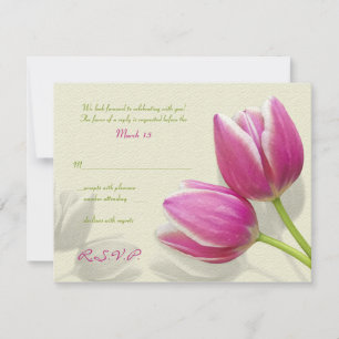 Rosa Tulpen Hochzeits-Einladungskarte Antwortkarte RSVP Karte