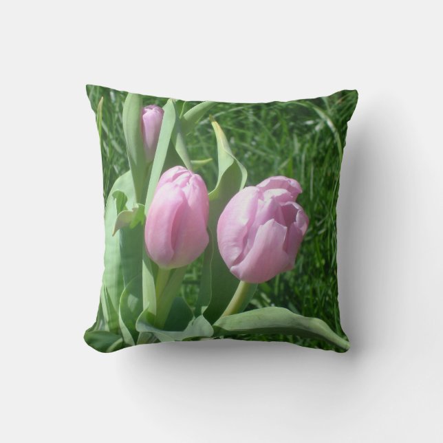 Rosa Tulpen Kissen (Vorderseite)