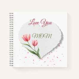 Rosa Tulpen Lieben Dich Mama Papierherz Notizbuch