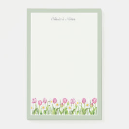 Rosa Tulpen Narzissen Frühlingsblumen Post-it Note Klebezettel