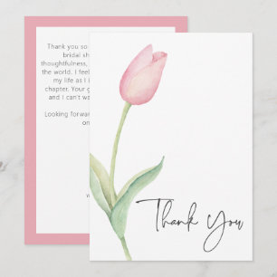 Rosa Tulpen Solo-Brautjungfernparty Dankeskarte