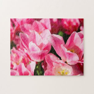 Rosa Tulpen-Spiel-Puzzle