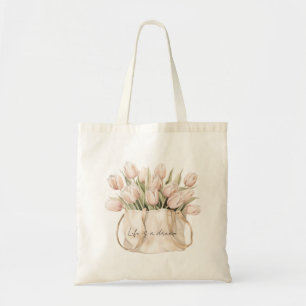 Rosa Tulpenblüten Tragetasche