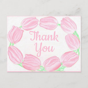 Rosa Tulpenrand ~ Dankeskarten Postkarte
