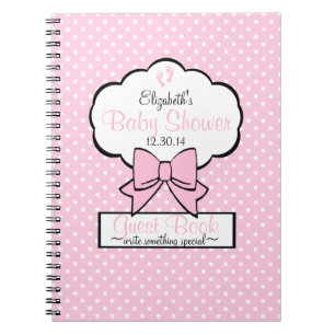 Rosa Tupfen-Babyparty-Gast-Buch Notizblock
