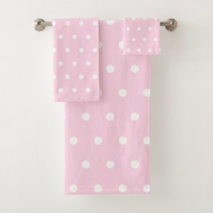 Rosa Tupfen Badhandtuch Set