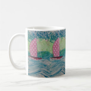 Rosa Tupfen-Segel Kaffeetasse