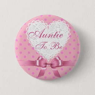 Rosa Tupfen-Tante, zum Babyparty-Knopf zu sein Button