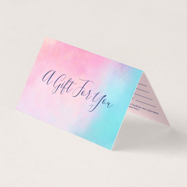 Rosa Türkis Abstrakt - Geschenkgutschein (Vorderseite)