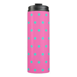 Rosa Türkis Blue Polka Dots Thermosbecher