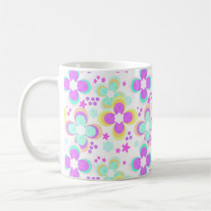Rosa, Türkis, floral Kaffeetasse