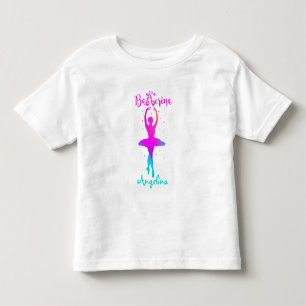 Rosa Türkis Personalisiertes Ballerina T-Shirt