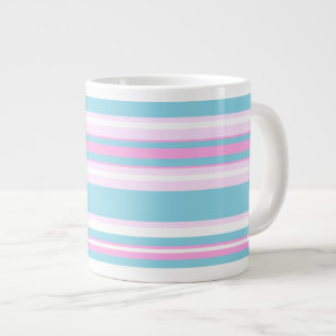 Rosa, Türkis, weißer Liegestuhl Streifen Jumbo Tas Jumbo-Tasse