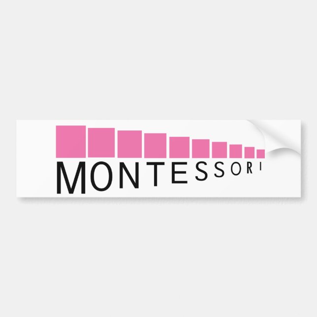 Rosa Turm Montessori Autoaufkleber (Vorne)