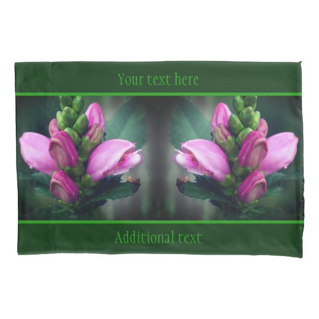 Rosa Turtlehead-Blume Nah Personalisiert Kissenbezug (Vorderseite)