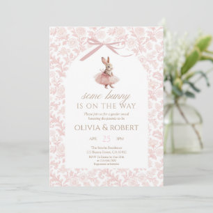 Rosa Tutu-Häschen-Blumen-Baby-Party Einladung