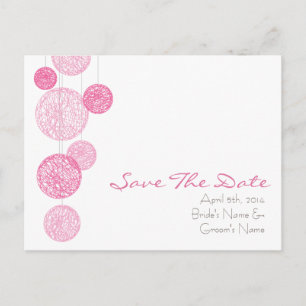 Rosa Twine Globes Wedding Save the Date Ankündigungspostkarte
