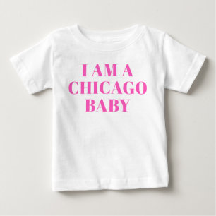 Rosa Typografie Chicago Baby Clothing T-shirt