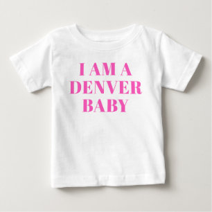 Rosa Typografie Denver Babymode Baby T-shirt