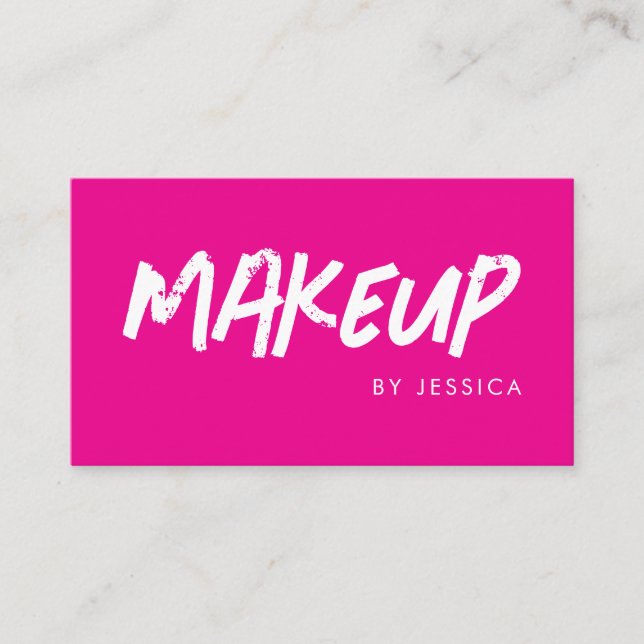 Rosa-Typografie-Makeup  Visitenkarte (Vorderseite)
