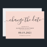 Rosa Typografie verändern das Datum Hochzeit Save The Date<br><div class="desc">Stilvolle moderne Skriptereihen ändern das Date Save the Date Design.</div>