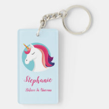 Rosa u. blauer magischer Unicorn - personalisiert