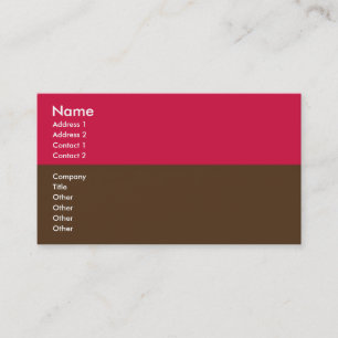 Rosa u. gestreifte Visitenkarte Browns