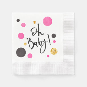 Rosa u. GoldBabyparty-Servietten für Mädchen - o Serviette