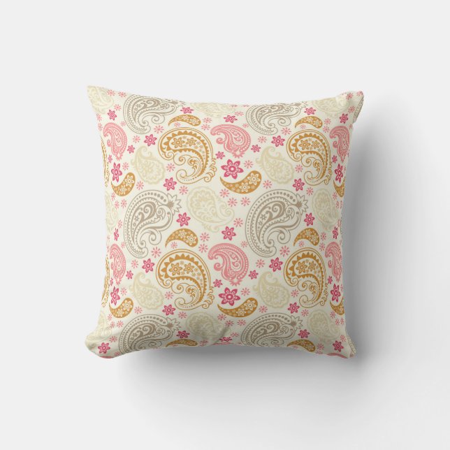 Rosa u. Goldpaisley-Kissen Kissen (Vorderseite)