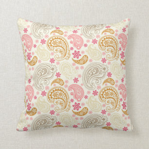 Rosa u. Goldpaisley-Kissen Kissen