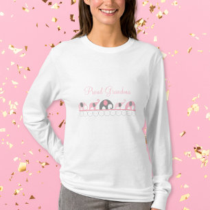 Rosa u. graues Elefant-Paradet-shirt der stolzen T-Shirt