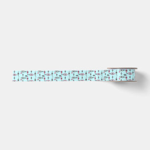 Rosa u. graues Muster-Satin-atomarband Satinband