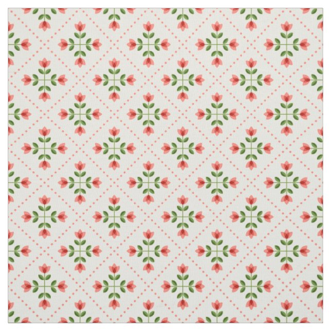 Rosa u. grünes Steppdecken-Volkskunst-mit Stoff (Muster)