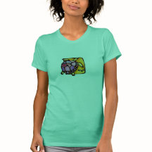 Rosa u. lila Mosaikart Schildkröte-T-Shirt