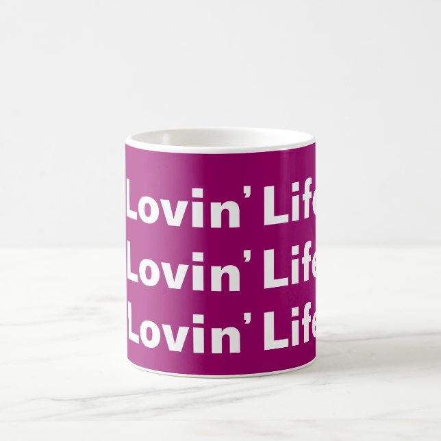 Rosa u. weiße Tasse Lovin Lebens (Mittel)