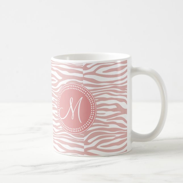 Rosa u. weißes Zebra-Muster Kaffeetasse (Rechts)