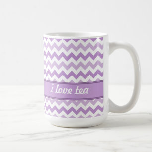 Rosa-u. weißeZickzack personalisierte Tasse