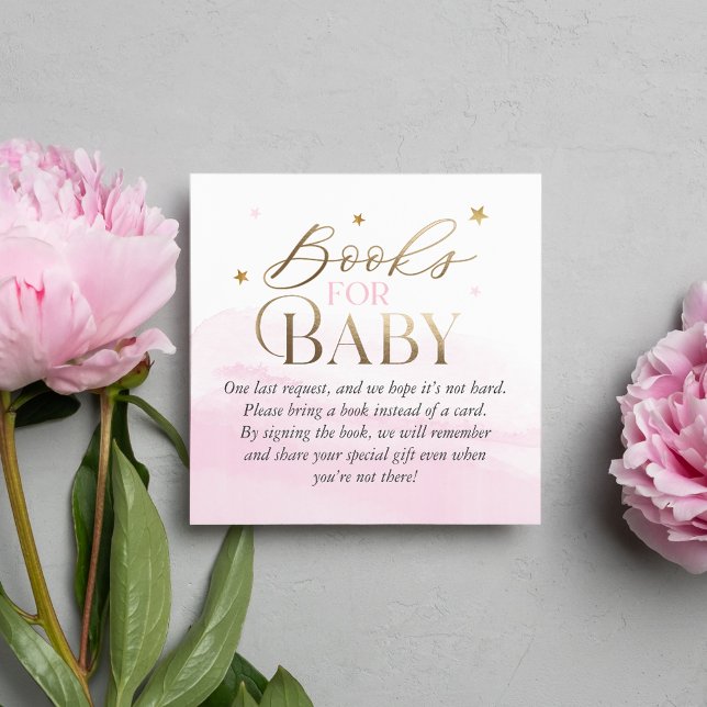 Rosa über den Mond Bücher für Babyeinlage Quadratische Visitenkarte (Von Creator hochgeladen)