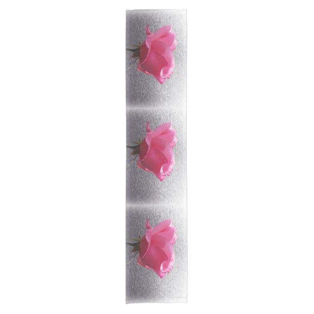 rosa über grau kurzer tischläufer (Vorderseite)