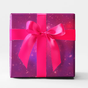Rosa überlagerter Galaxienhaufen Geschenkpapier
