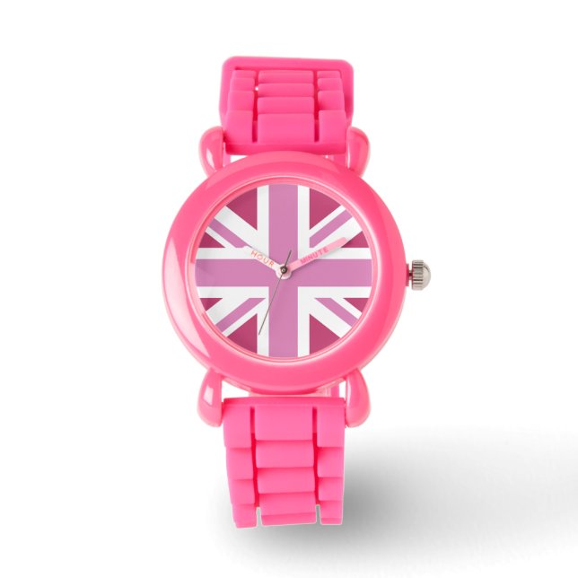 Rosa uk Flag, Gewerkschaft Jack, Gewerkschaft Flag Armbanduhr (Vorderseite)
