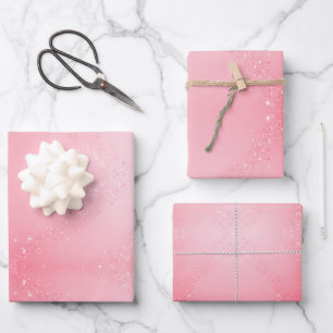 Rosa Umhüllung mit Sprinklen Geschenkpapier Set