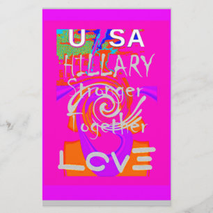 Rosa umrandeter Hillary-Inspirations-Kunstprint Briefpapier