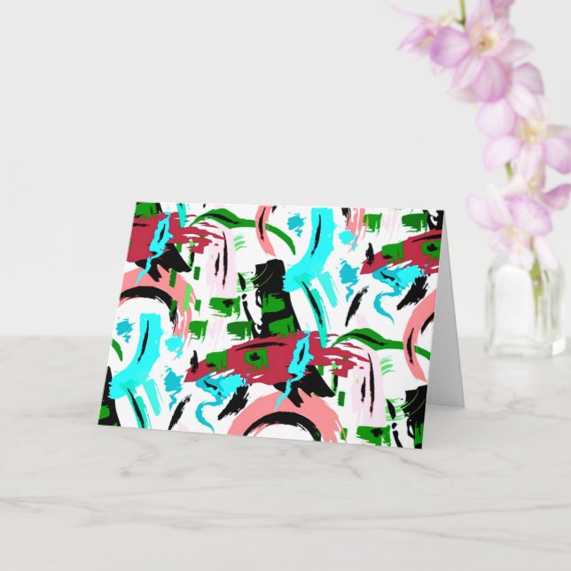 Rosa und Aqua abstrakt Karte (Orchidee)