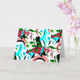 Rosa und Aqua abstrakt Karte