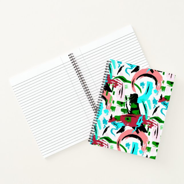 Rosa und Aqua abstrakt Notizbuch (Innenseite)