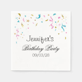 Rosa und Aqua Glitzer Confetti Serviette